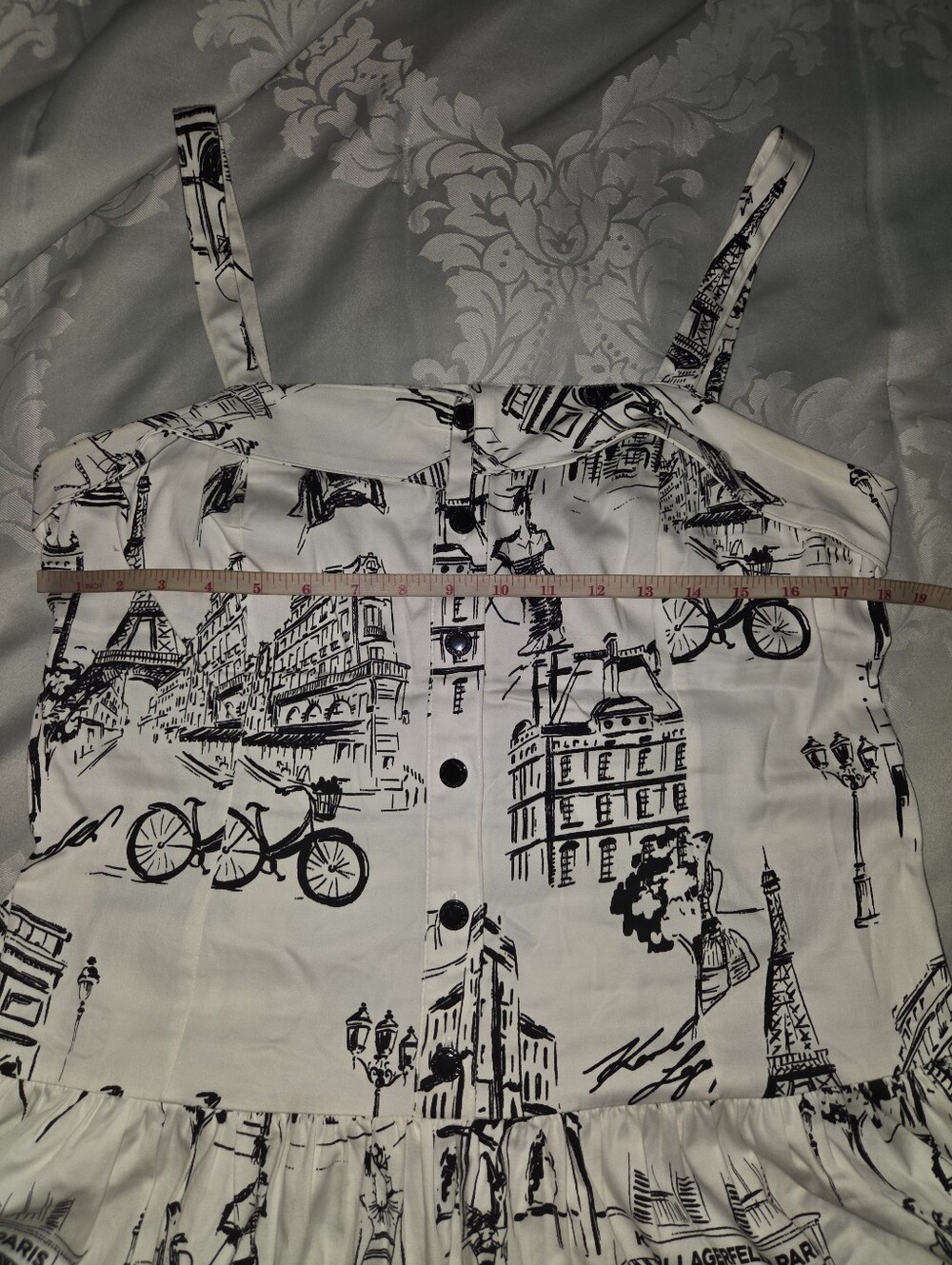Karl Lagerfeld White Maxi Dress with Black City Print - Picture 10 of 15